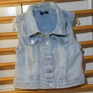 Girls 6 6x Denim Vest - Light blue Jean jacket